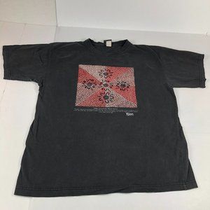 Yijan Australia Art Shirt Men's Large Black Red Yalka Ceremony Bush Onion Tee